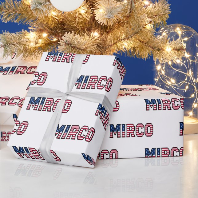 Mirco prénom nom USA papier cadeau US papier (Vacances)