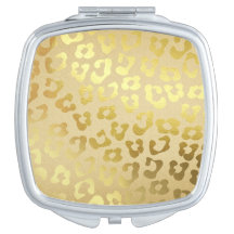 Miroir compact Gold empreinte de léopard