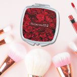 Miroir De Poche Élégantes jolies roses rouges avec verse biblique<br><div class="desc">Notre magnifique Bridesmaid Compact Miroir avec design Rose coloré! Cet accessoire époustouflant est parfait pour chaque future mariée ou demoiselle d'honneur qui veut ajouter une touche d'élégance à sa routine quotidienne. Le petit miroir présente un motif floral délicat de roses colorés, ajoutant une touche de personnalité à chaque chambre. Son...</div>