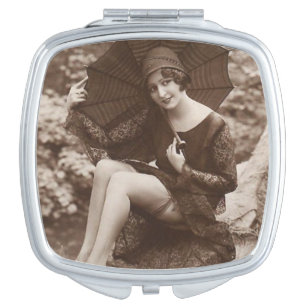 Miroir De Poche Fille Pin- vintage