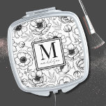 Miroir De Poche Monogramme floral fillette<br><div class="desc">Ajoutez une touche de sophistication à votre quotidien grâce à cet élégant miroir compact, doté d'un monogramme personnalisé et d'un nom encadré dans un détail carré chic. L'extérieur du miroir présente un beau motif botanique floral, apportant un sentiment de nature et de printemps dans vos accessoires. Le mélange sophistiqué de...</div>