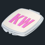 Miroir De Poche Monogramme moderne rose rouge ombre Personnalisé<br><div class="desc">Restez fabuleux en déplacement grâce à notre miroir compact de monogramme moderne rose et rouge. Cet accessoire élégant présente un monogramme audacieux avec un effet d'ombre rose et rouge tendance, le rendant à la fois fonctionnel et à la mode. Parfait pour les retouches et comme cadeau personnalisé, ce miroir ajoute...</div>