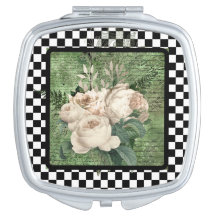 Roses blanches vintage & damier