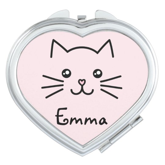 Miroir De Poche Visage Mignon De Chat De Chaton De Kawaii Avec Le Zazzle Fr