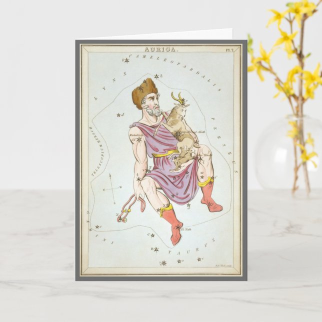 Miroir d'Urania, Carte céleste d'astronomie vintag (Fleur jaune)