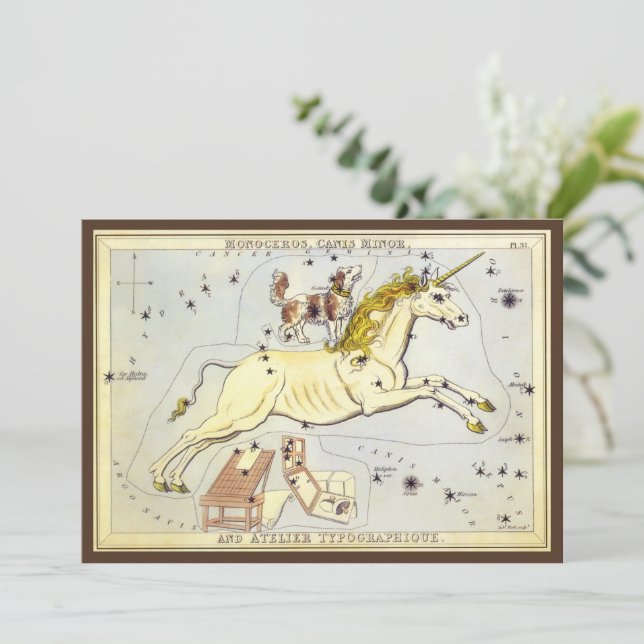 Miroir d'Urania, Carte céleste d'astronomie vintag (Debout devant)