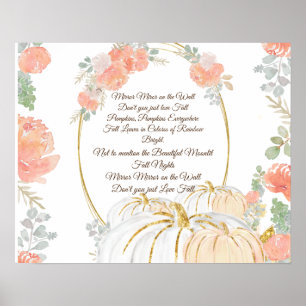 Mirror Mirror sur le mur Automne Poster Citrouille