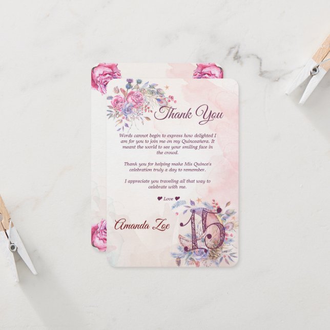 Mis 15 Merci Note (Devant/Arrière en situation)