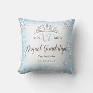 Mis XV Winter Wonderland Quinceañera Coussin de la