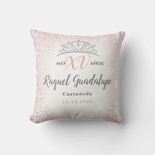 Mis XV Winter Wonderland Quinceañera Coussin de la