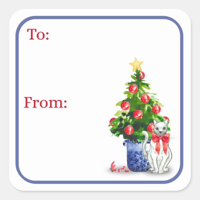 Mischievous Cat Holiday Stickers (Devant)