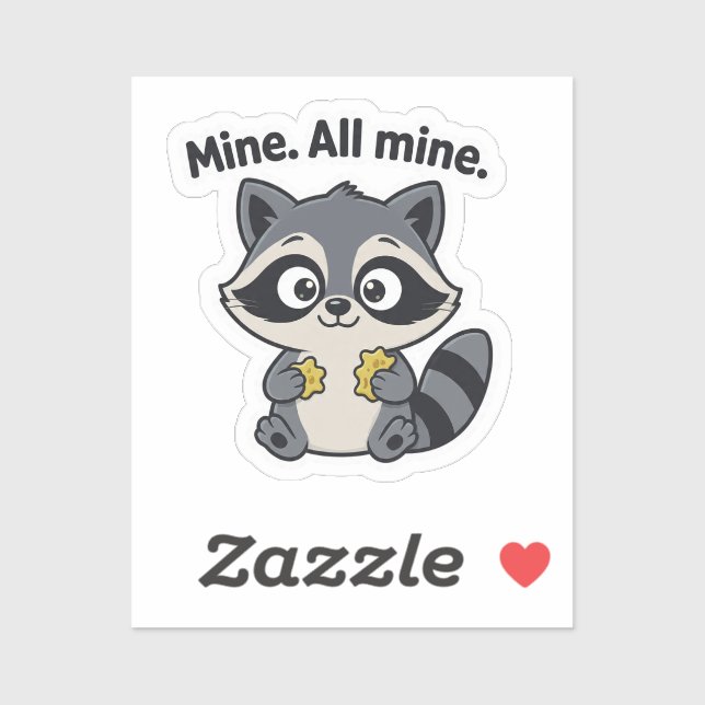Mischievous Raccoon Meme Cartoon Sticker (Feuille)