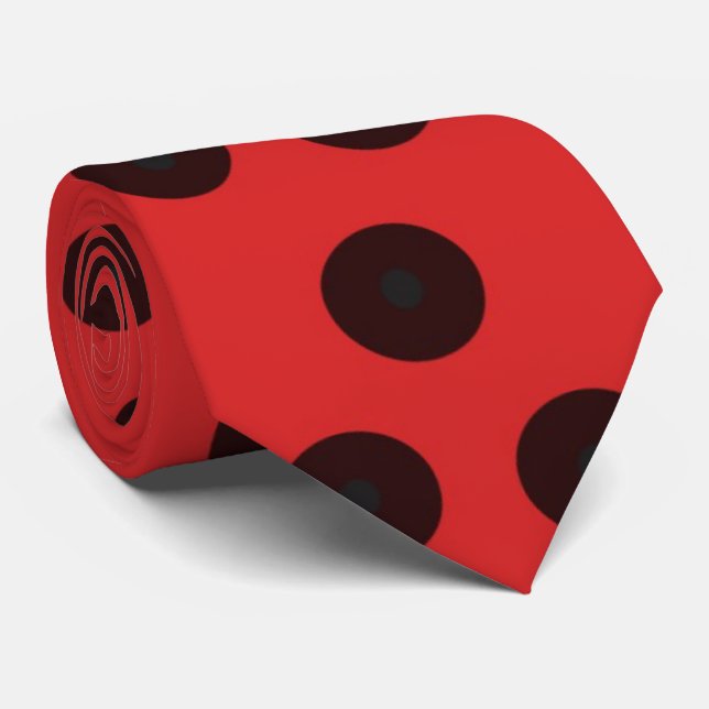 Mise à jour de la Cravate Polkadot rouge avec noir (Roulé)