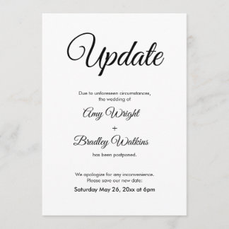 Mise à jour élégante du Faire-part Mariage reporté
