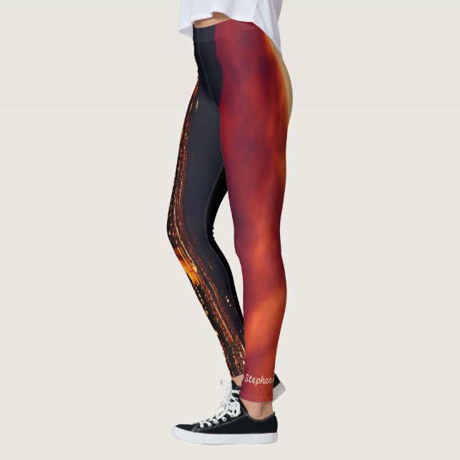 Mise en place du monde sur les Leggings Fire avec  (Gauche)