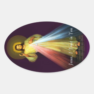 Miséricorde divine Jésus Stickers Oval