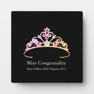 Miss America Multi Rose Tiara Crown Awards Plaque