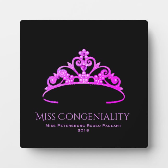 Miss America Rodeo Crown Congeniality Plaque (Devant)