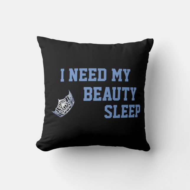 Miss America style Crown Need My Sleep Coussin (Recto)