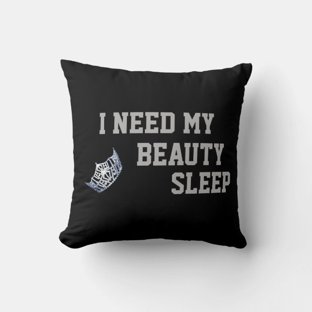 Miss America style Crown Need My Sleep Coussin (Recto)