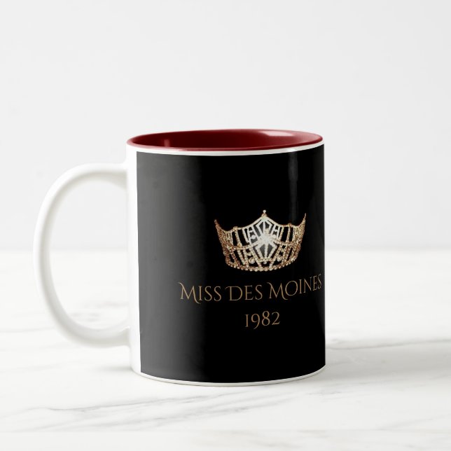 Miss America style Custom Name Gold Crown Mug (Gauche)