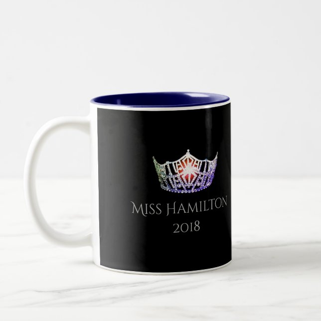 Miss America style Custom Name Multi Crown Mug (Gauche)