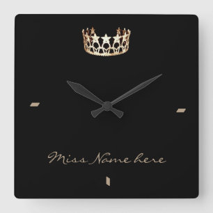 Miss America style Gold Crown Horloge