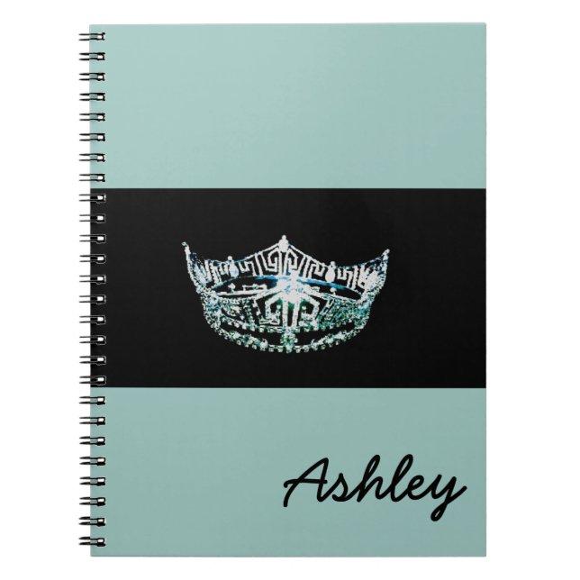Miss America Turquoise Crown Custom Aqua Carnet (Devant)