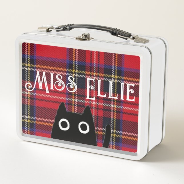 Miss Ellie et Chat White Lunchbox (Devant)