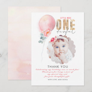 Miss Girl'anniversaire Merci Carte photo