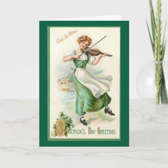 Miss Irlandaise Avec Carte De Voeux Violon (Devant)