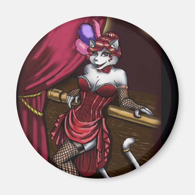 Miss Kitty Round Magnet (Devant)