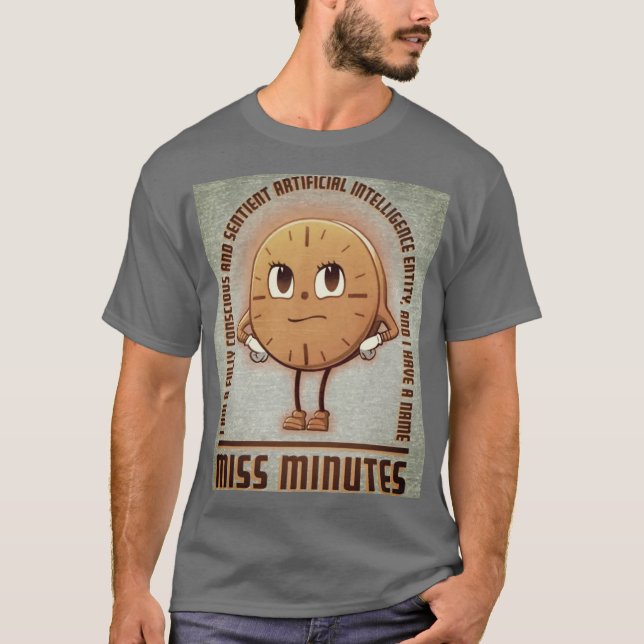 Miss Minutes Mascotte IA Graphic T-Shirt (Devant)
