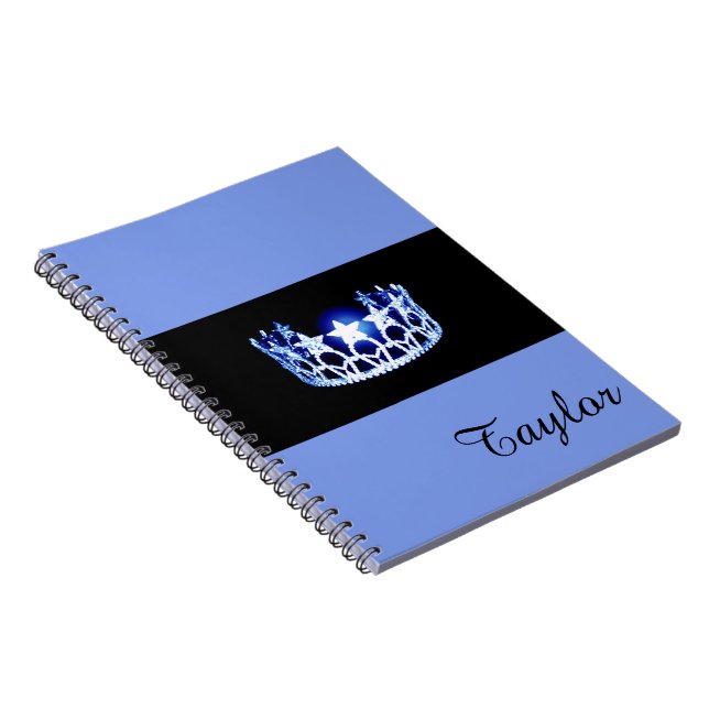 Miss USA Blue Crown Carnet - Nom personnalisé (Côté Droit)