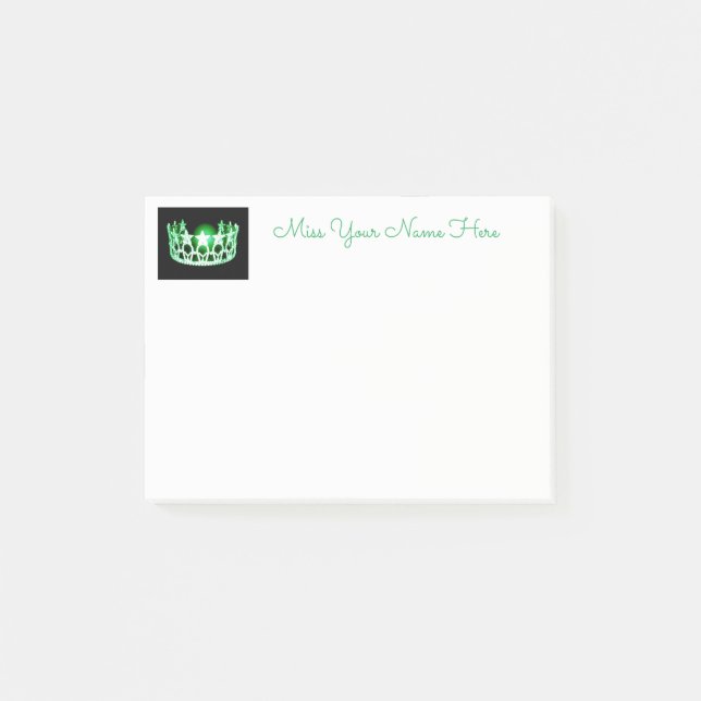 Miss USA Green Crown Post-it Notes (Devant)