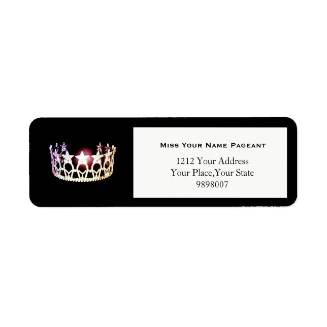 Miss USA Silver Crown Retours Adresse Étiquettes (Devant)