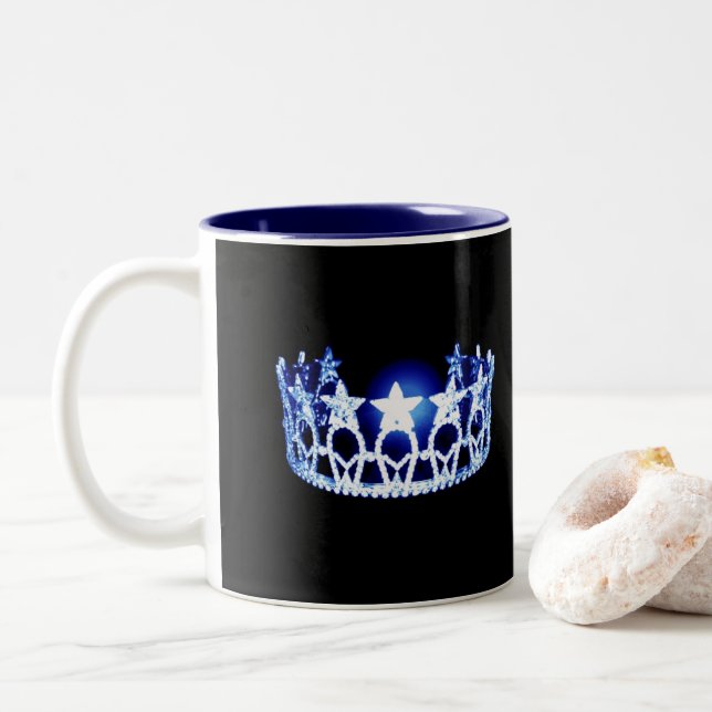 Miss USA style Blue Crown Mug (Avec donut)