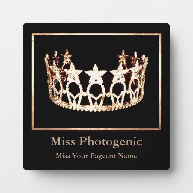 Miss USA style Gold Crown Custom Awards Plaque (Devant)