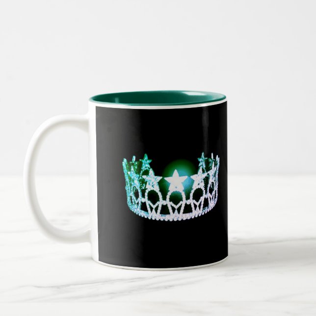 Miss USA style Green & Silver Crown Mug (Gauche)