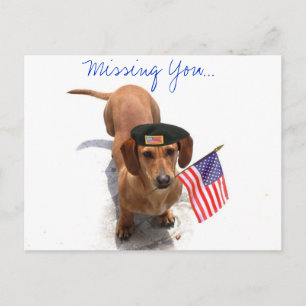 MIssing you Patriotic dachshund Carte postale