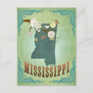 Mississippi Carte d'État Vintage moderne - Vert