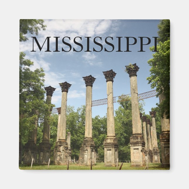 MISSISSIPPI - Magnet souvenir des ruines de Windso (Devant)