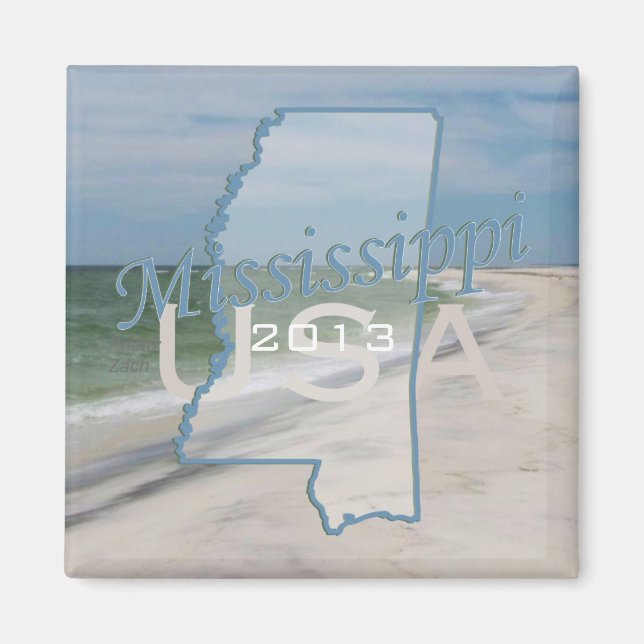 Mississippi State USA Travel Souvenir Magnet (Devant)