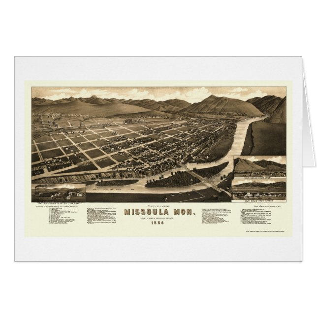 Missoula, carte panoramique de la TA - 1884 (Devant horizontal)