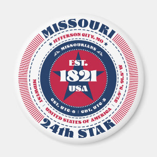 Missouri Circle Typographie Souvenir Magnet