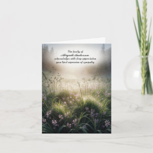 Mist Matin Dans Meadow Sympathy Carte de remerciem