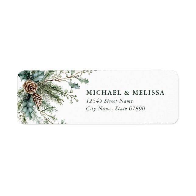 Mistletoe de Noël Adresse de retour Étiquettes (Devant)