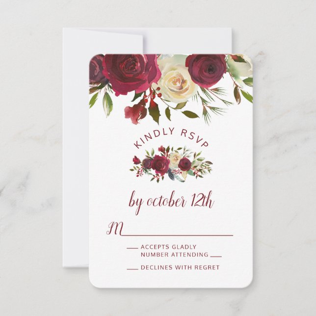 Mistletoe Manor Top Bordure Mariage RSVP Réponse (Devant)