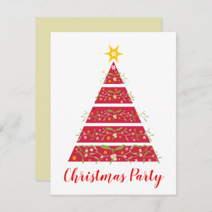 Mistletoe Noël arbre de fête invitation rouge