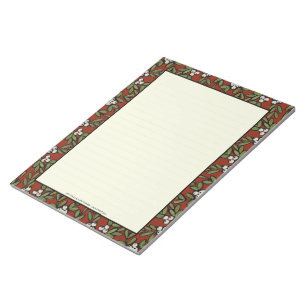 Mistletoe peint festive sur le Bloc-notes rouge gr